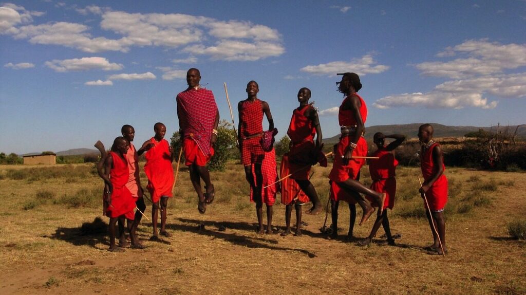 maasai tribe, kenya, sky, clouds, men, jumping, dancing, ritual, traditional dance, dirt, nature, outside, country, countryside, kenya, kenya, kenya, kenya, kenya